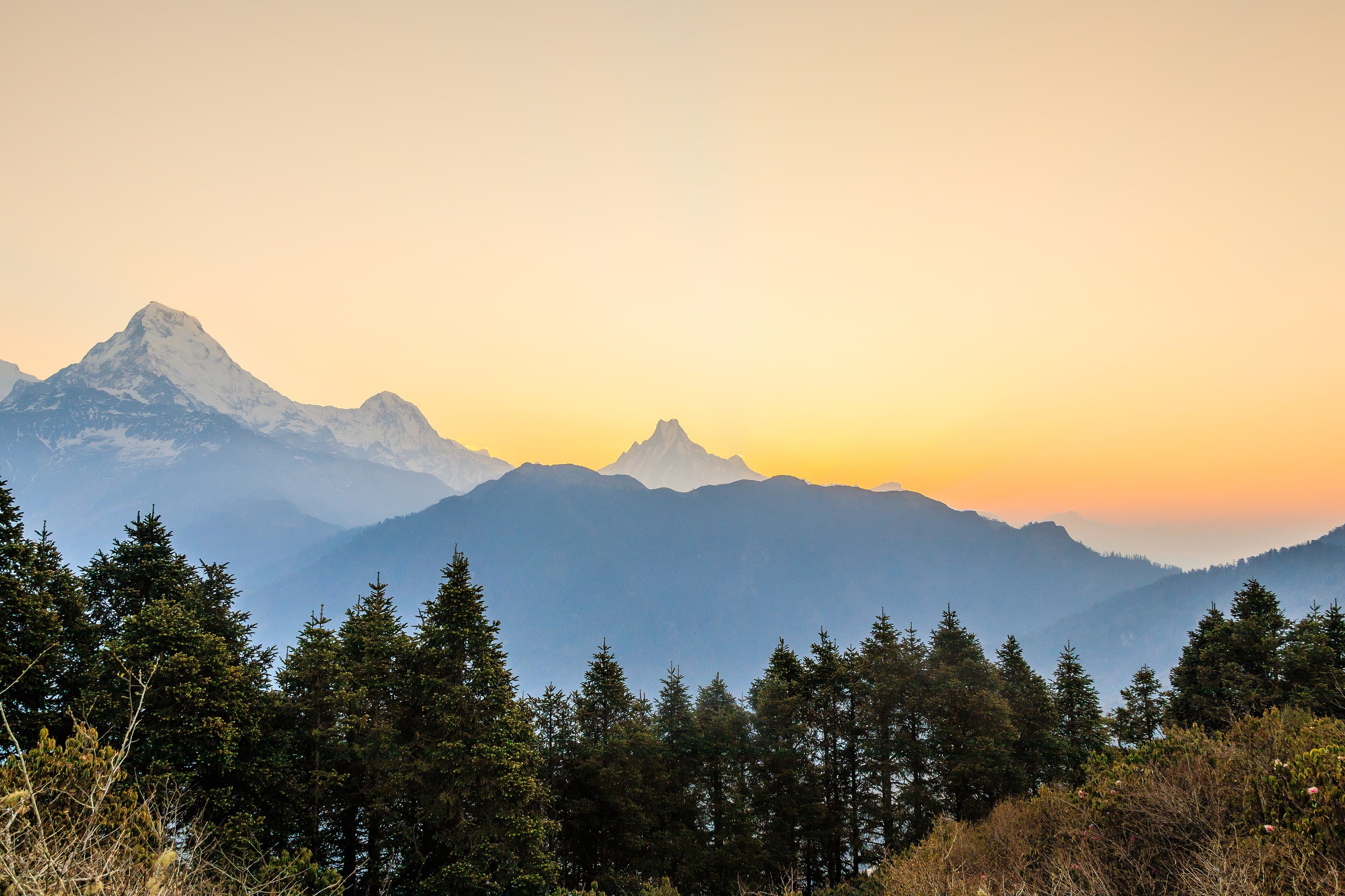 Annapurna South, Hiunchuli and Machapuchare